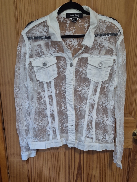 Joseph Ribkoff Jackets & Blazers - Joseph Ribkoff White Sheer Lace Jacket